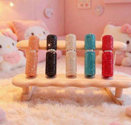 Cross‑border Hot‑selling In‑stock 10ml Rhinestone‑encrusted Glass Perfume Atomizer, Luxury Refillable Spray Bottle