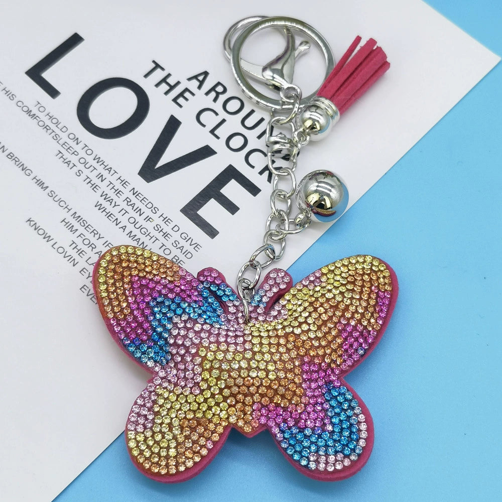 Fashion Butterfly Keychain with Sparkling Rhinestones