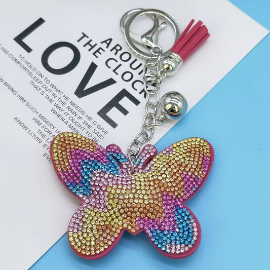 Fashion Butterfly Keychain with Sparkling Rhinestones