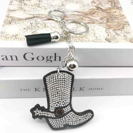 Fashion Boot Keychain with Sparkling Rhinestones