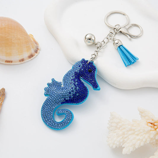 Fashion Seahorse Keychain with Sparkling Rhinestones