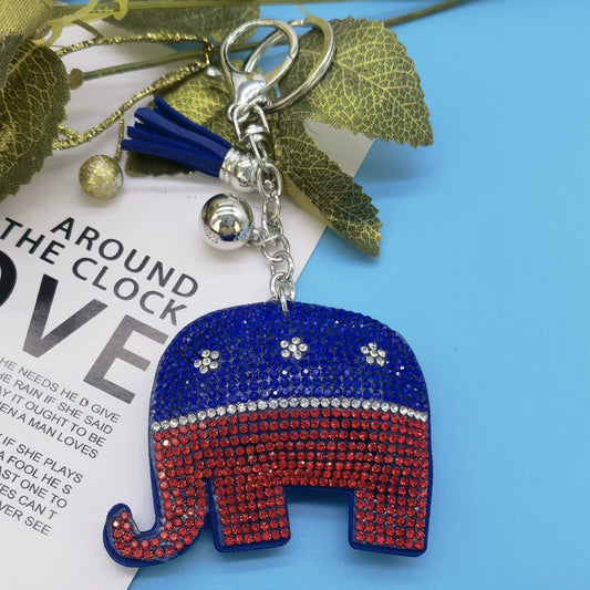 Fashion Elephant Keychain with Shiny Rhinestones